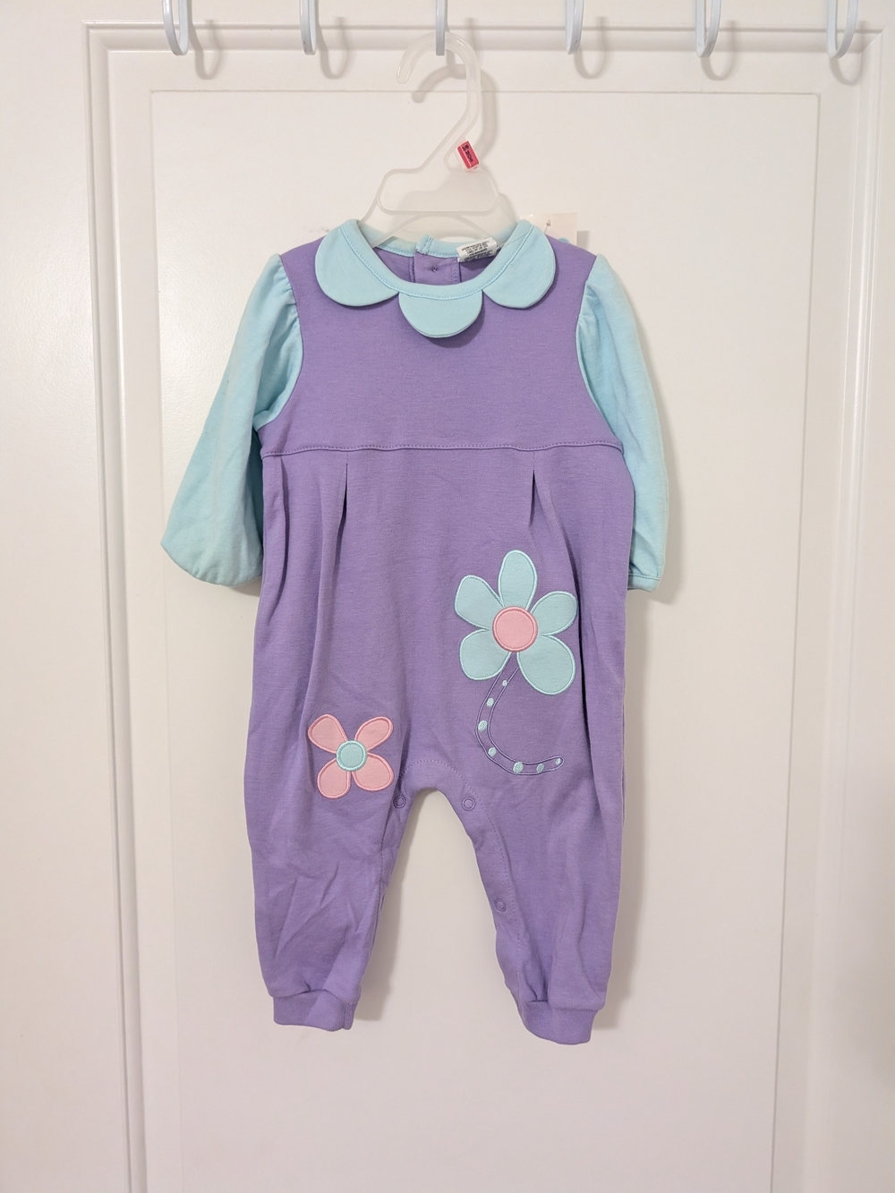 NWT Vintage Y2K Premier Baby Purple Floral Romper 3-6M Deadstock